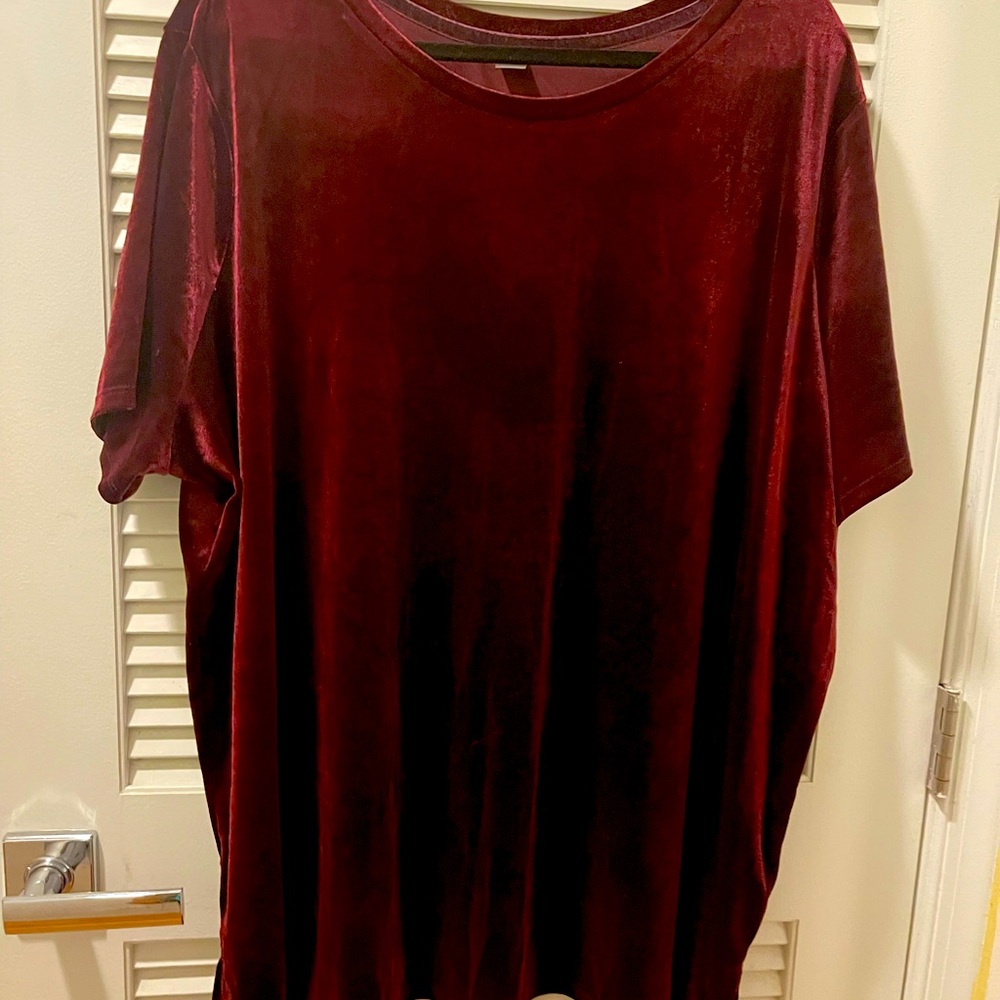 Old Navy women’s plus dark red velvet shirt 3X